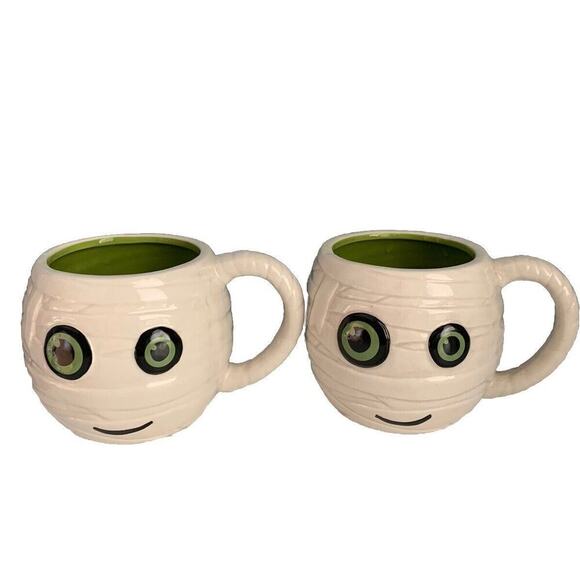(2) Boston Warehouse 2015 Halloween MUMMY Porcelain Coffee Mug Cup New w/ Tags - Picture 11 of 11